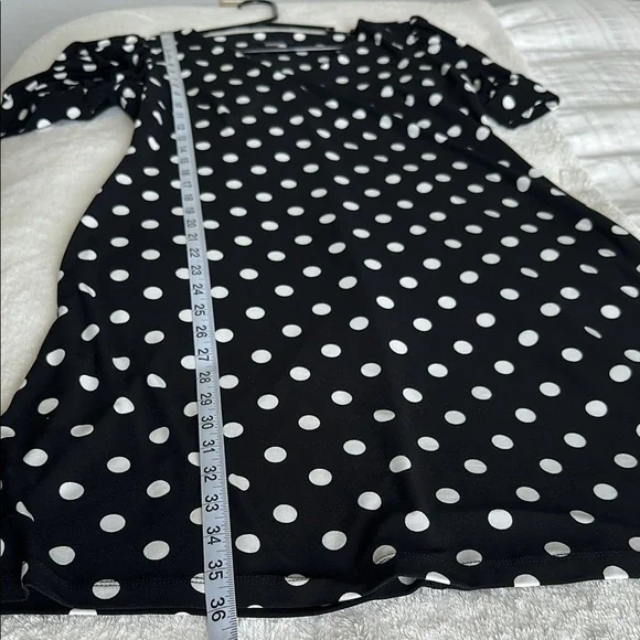 Tommy Hilfiger Polka Dot Black Shift Dress Size 6 - Picture 9 of 10